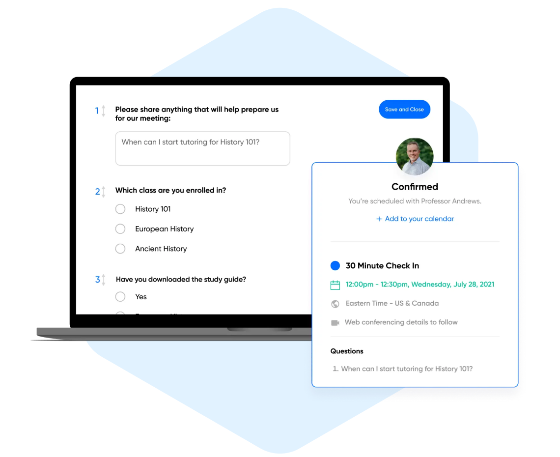 Schedule student meetings in just a few clicks