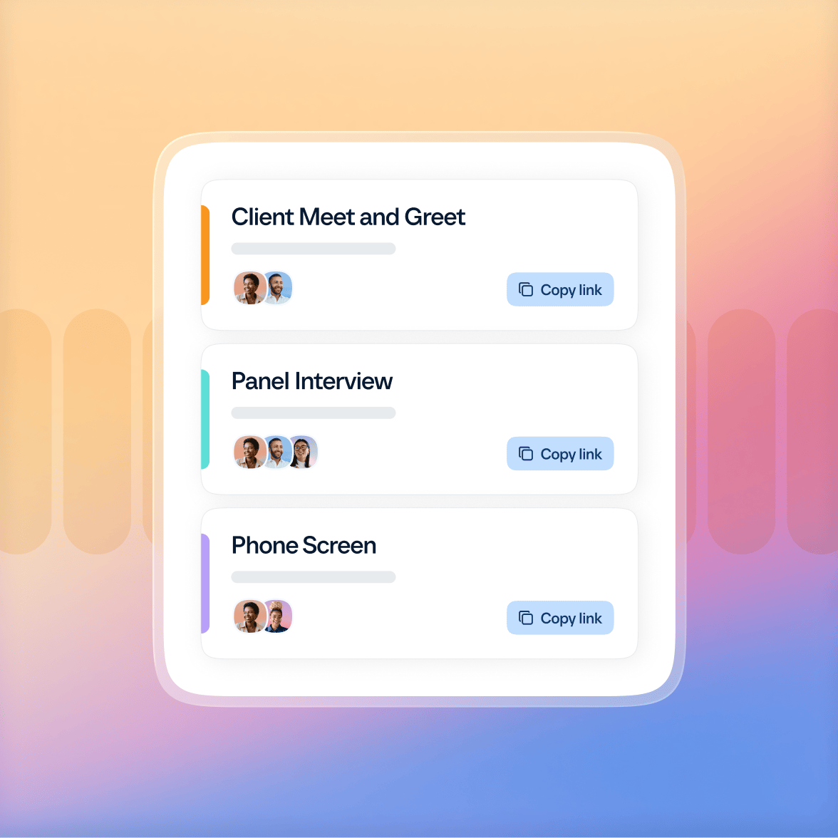 Multiple event types allow you to schedule different lengths of meetings.