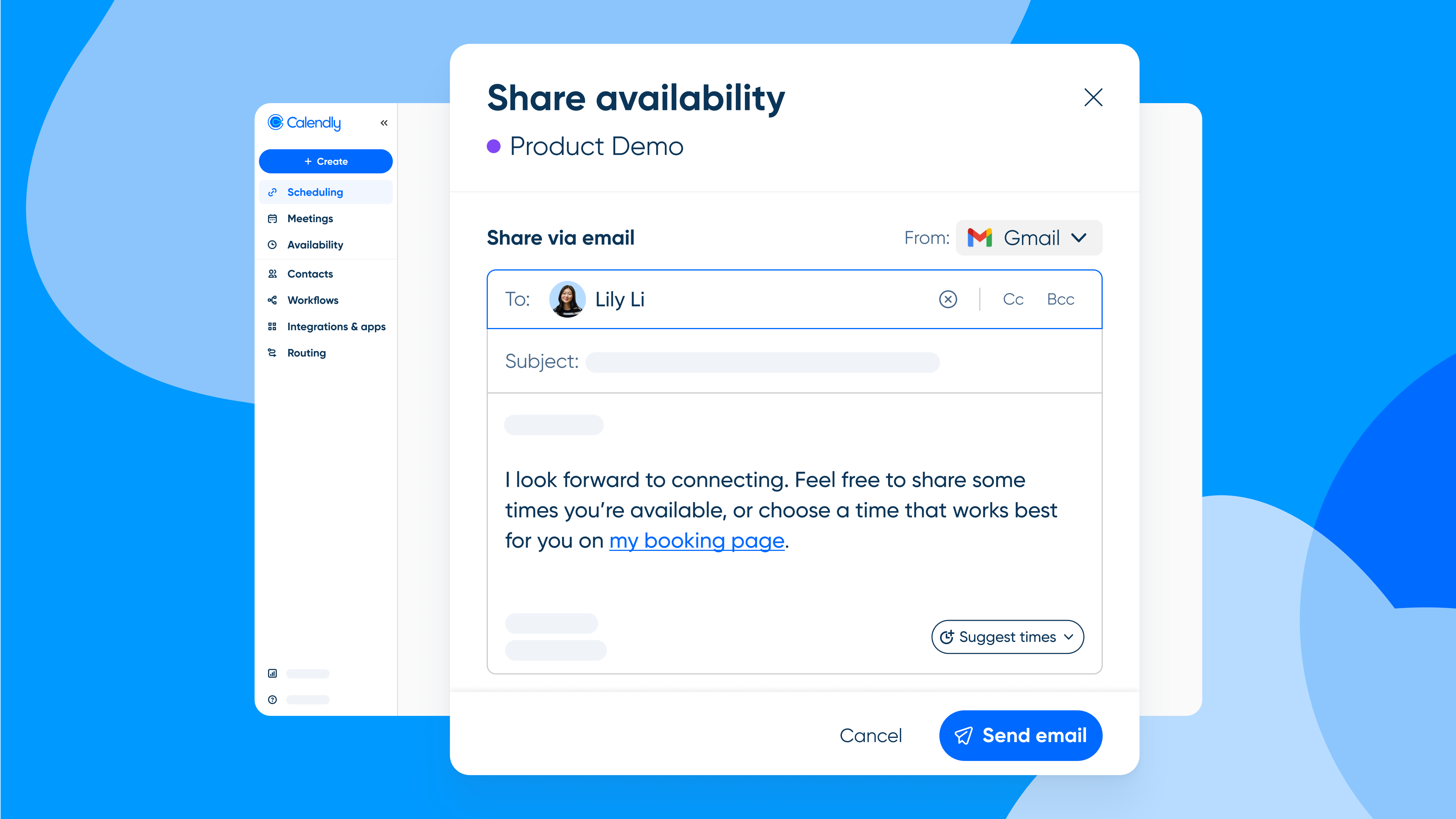 More bookings, less follow-up — with emails sent right from Calendly