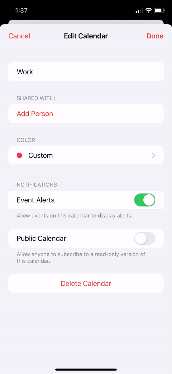 How to share your Apple calendar on the mobile version of Apple Calendar