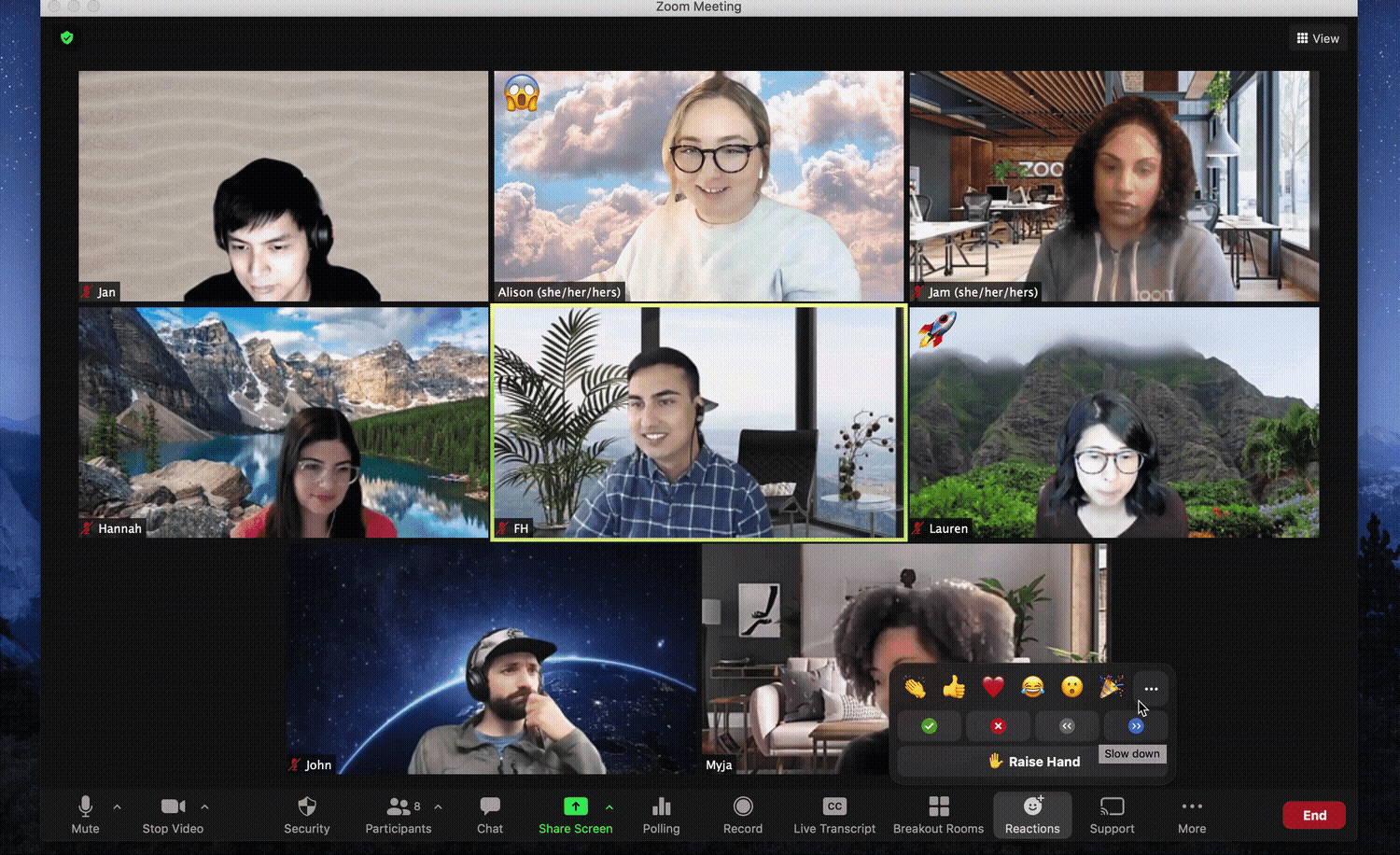 Zoom meeting emoji animation
