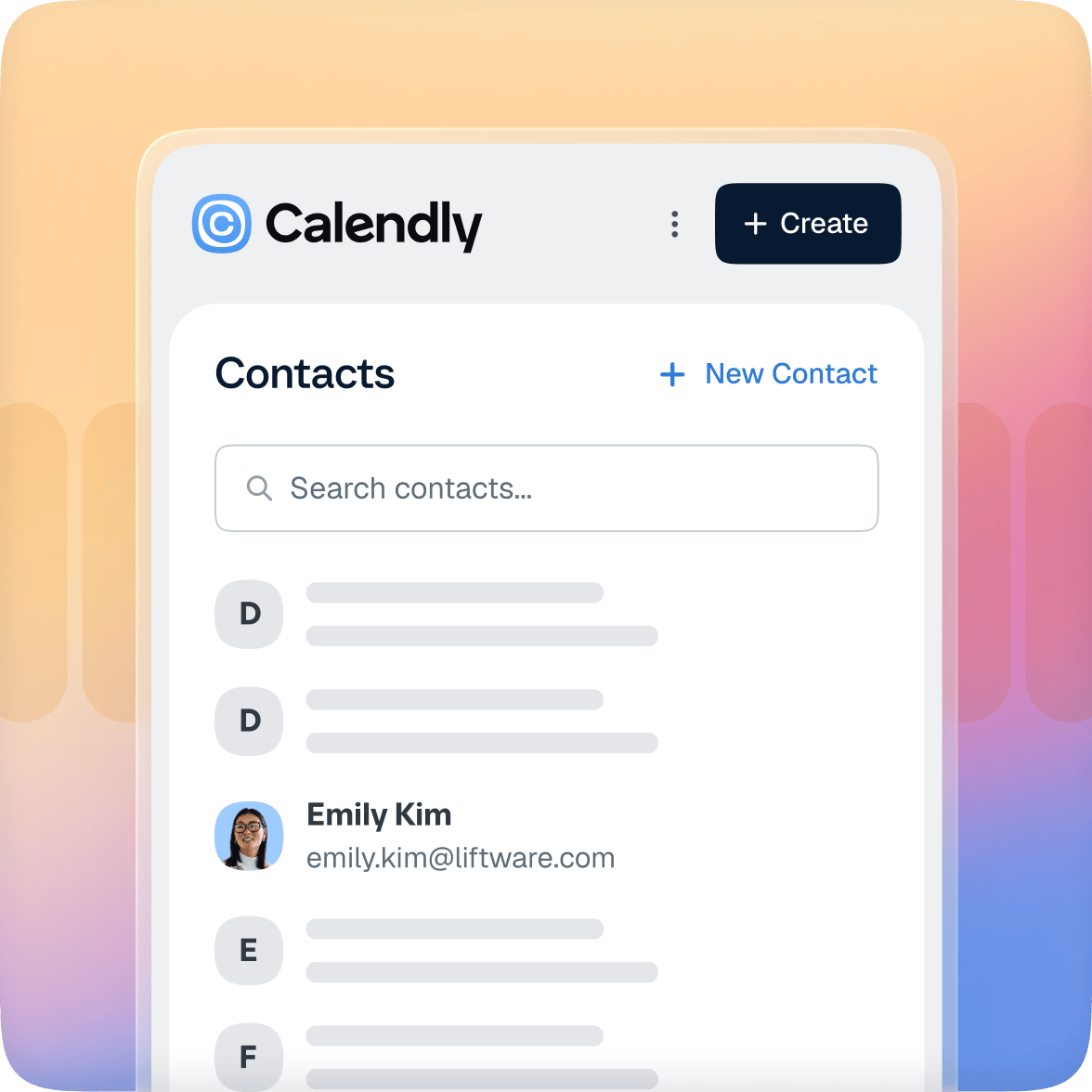 Schedule with all of your contacts