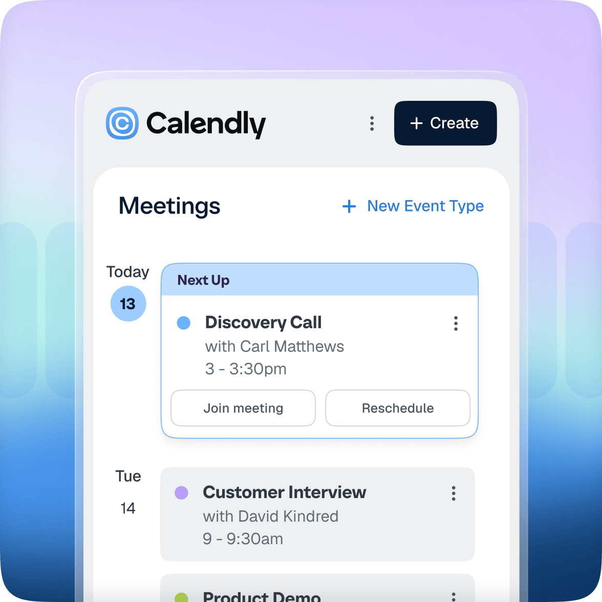 View and manage your meetings for the day