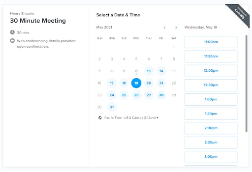 The booking page shows plenty of availability.