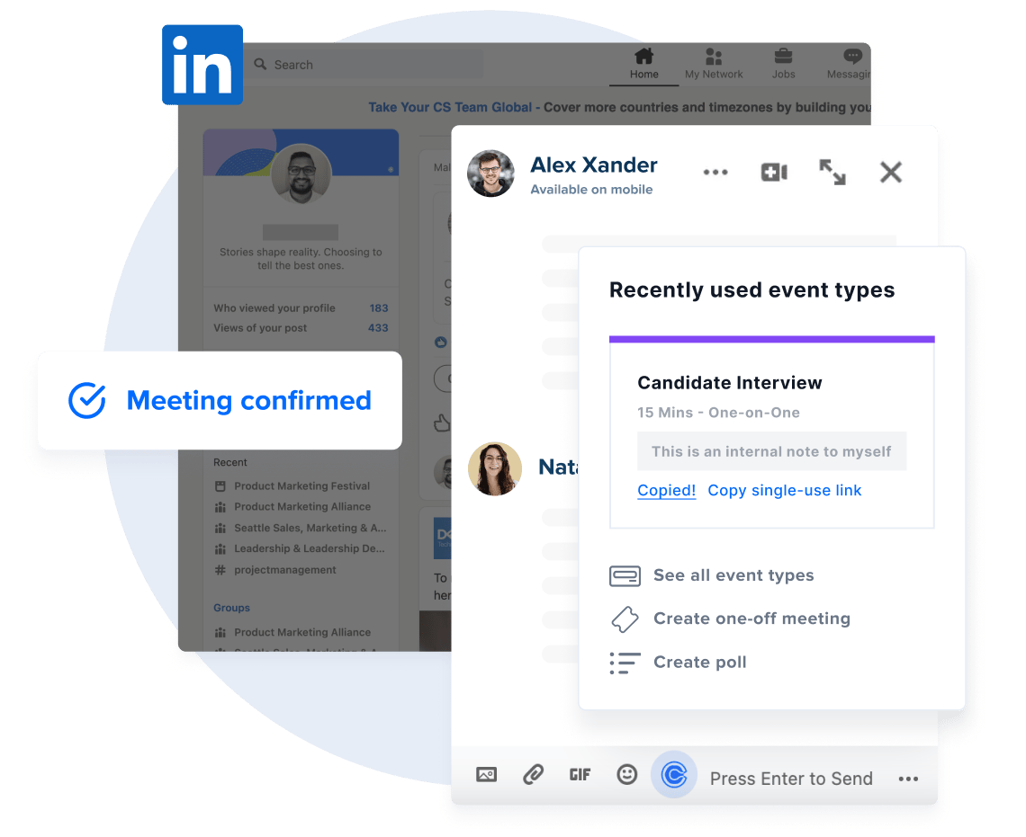 Calendly's LinkedIn integration