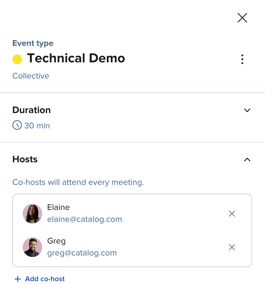 Screenshot of the Calendly Event Type editor for a collective event.
