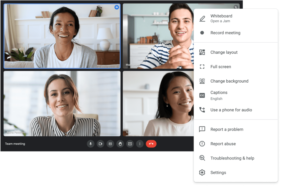 Google Meet screen