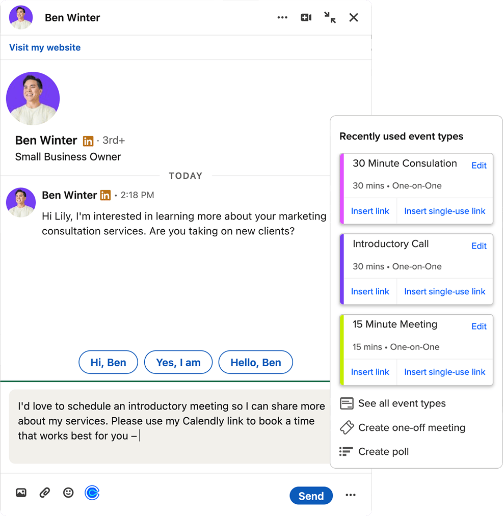 Screenshot of LinkedIn Messenger