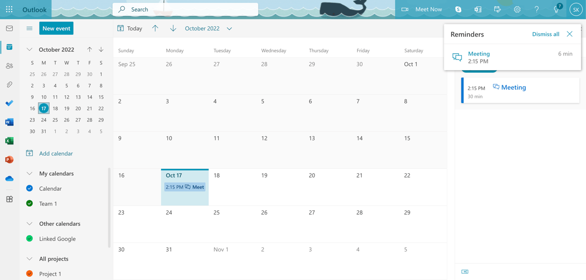 Your Microsoft Outlook Calendar automatically reminds you about events before they begin.