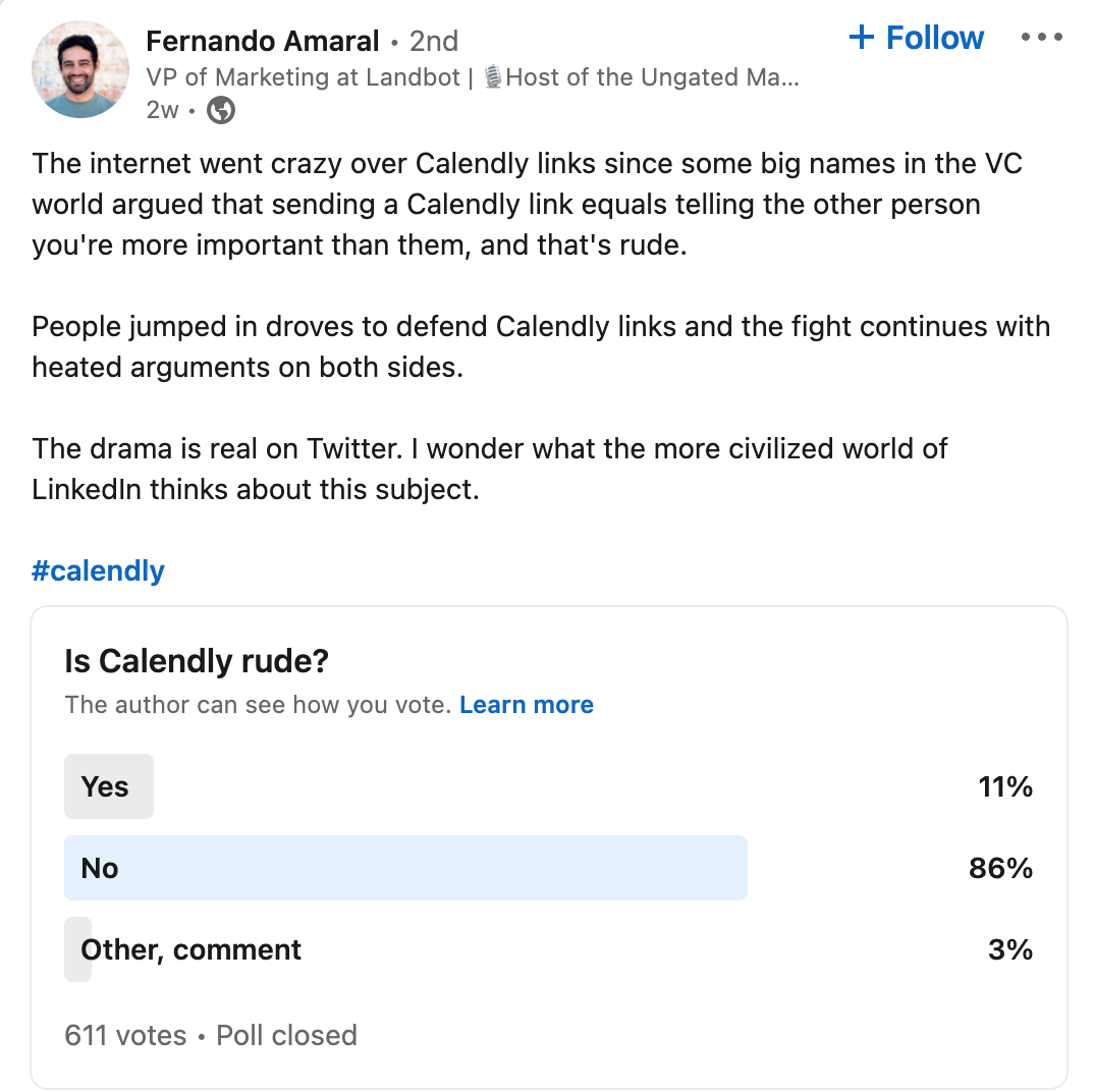 Is Calendly rude? poll