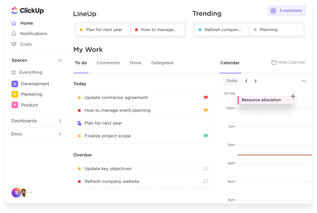 ClickUp UI