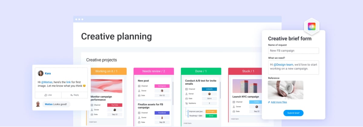 Many people like Monday’s color-coded user interface, and “Pulses” that keep track of the progress status of tasks. Similar to Asana, you can view your project in different ways, depending on what works best for your team.