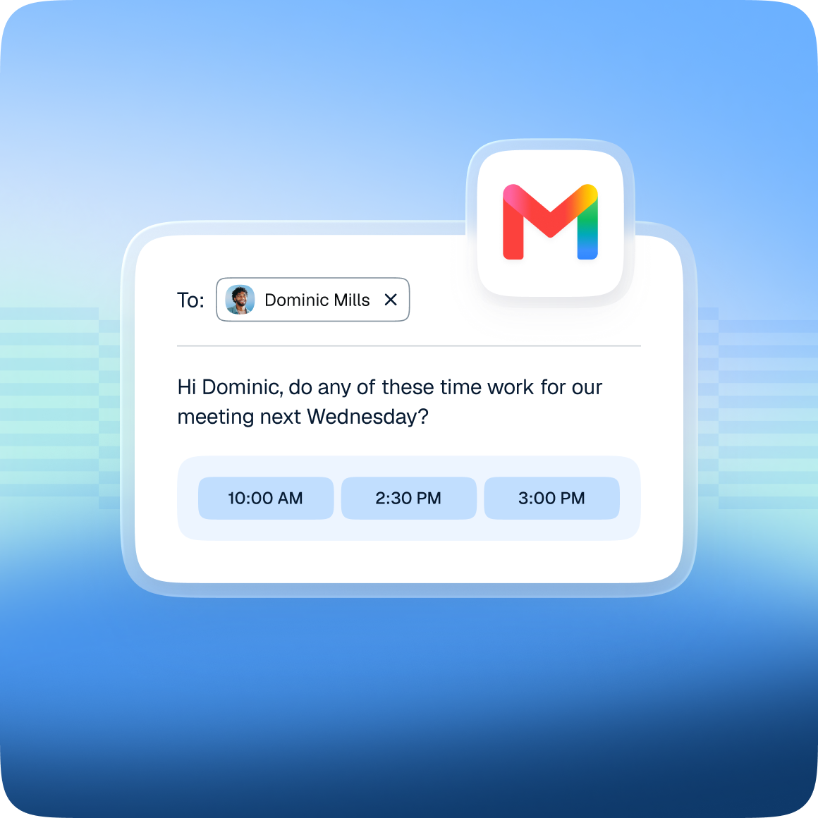 Offer time slots in email with one click