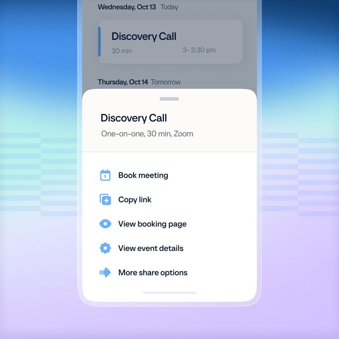Schedule in real time, or send a link with any app